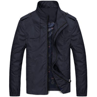 Stand-up Collar Slim Fit Thin Trench Coat Fleece-lined Thickened Jacket