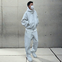 Thickened Casual Sportswear Set For Men Loose Fitting Hooded Jacket And Matching Pantstwo Piece Set