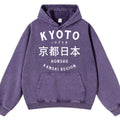 Washed-and-aged Hooded Sweatshirt, Unisex, Vintage Style
