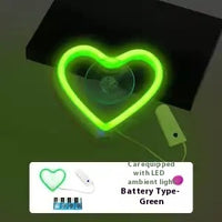 Triangle Window Neon Light Car Decoration Heart Light