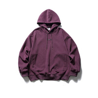 Japanese Fashion Brand Street Solid Color Top Badge Loose Drawstring Hoodie