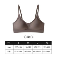Ice-silk Jelly Seamless Push-up Bra With Semi-fixed Cups Thin And Breathable For Summer
