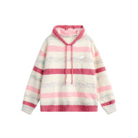 Idle Style Striped Hooded Sweater For Women