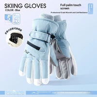 Womens Fleece-Lined Cold-Weather Five-Finger Cycling Gloves
