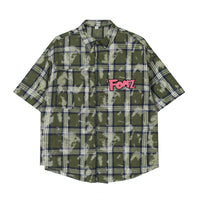 Distressed Plaid Short-sleeved Shirt For Men