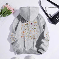 Women's Colorful Flower Print Sweatshirt Sweater