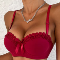 Girl Embroidered Butterfly Non-slip Fashion Bra With Steel Ring