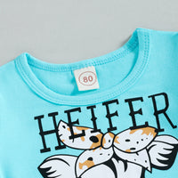 Animal Letter Printing Leopard Print Bell-bottom Pants Two-piece Set