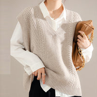 Women's Korean-style Knitted Sweater V-neck Vest