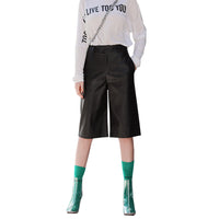 Five-point Leather Pants Women Fashion Pants Korean Version
