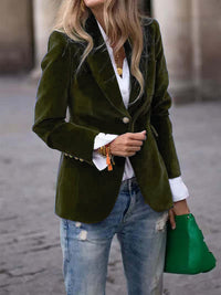 Velvet Lapel Casual Suit Business Fashion Slim Single-breasted Jacket Outwear Clothing For Women