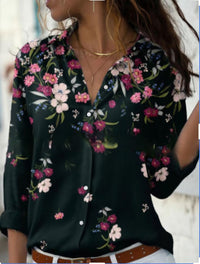 Women's Spring Long Sleeve Shirt Fashion Large Size Printed Top