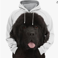 Men's Polyester Thermal Transfer 3D Dog Hooded Sweater