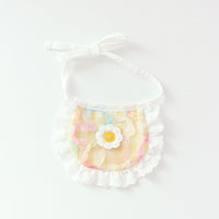 Cute Dog Plaid Lace Bib Pet Saliva Towel