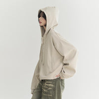 Drawstring At Hem Cropped Hoodie Women's Loose Top