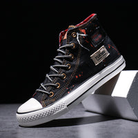 Men's Denim Canvas Shoes Trendy High-top Shoes