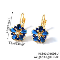 Colorful Zircon Ear Clips In Rose Gold