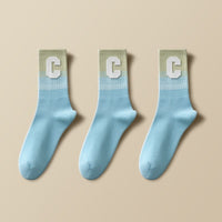 Letter Women's Winter Cotton Medium Socks