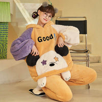 Coral Velvet Pajamas Women Autumn And Winter Thickening Plus