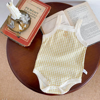 Children's Plaid Romper One-piece Jumpsuit