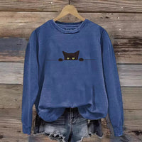Loose Round Neck Pullover Animal Print Sweater