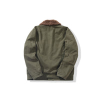 High Cashmere Fur Collar Wool Flight Jacket