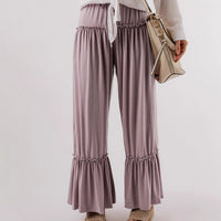 High-waisted Casual Versatile Drawstring Wide-leg Pants