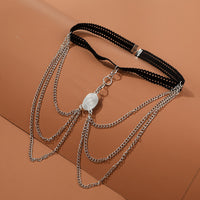 Personality Elastic Turquoise Multi-layer Leg Chain