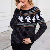 Women's Ghost Retro Dots Long-sleeved Sweater