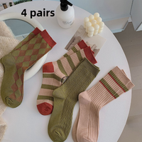 Retro Women Korean Style Warm Fleece Comfortable Skin-friendly Tube Socks