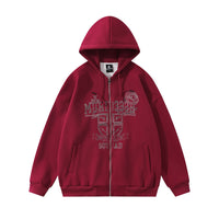 Dark High Street Letter Printing Hooded Loose Sweater Men