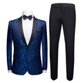 Men's Floral Suit Trousers Suit Slim-fit Banquet Stage Wear