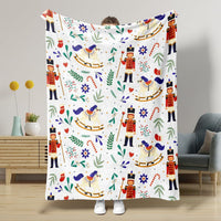 Nutcracker Pattern Blanket Boy Girl Christmas Gift Four Seasons Universal Suitable For Bed Sofa Decoration
