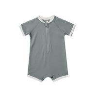 Boys And Girls Baby Short Sleeve Quick-drying Printing One-piece Swimsuit