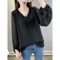 High-end Chiffon Top Fairy Slimming Belly-covering