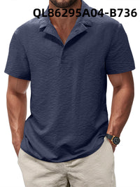 Printed Men's Loose Trendy Short Sleeve Lapel Shirt