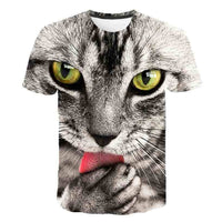 Summer Kids Korean Kitty Print Short Sleeve