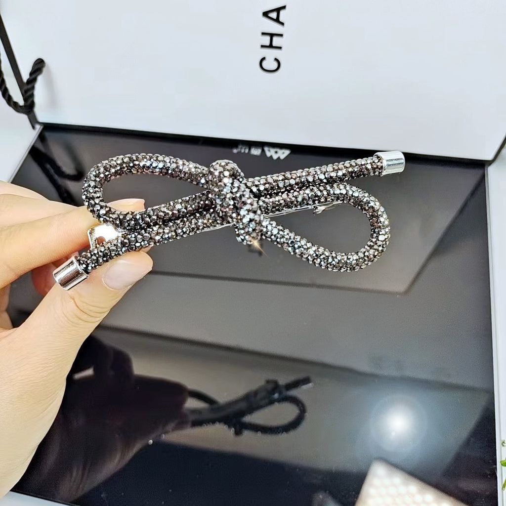 Rhinestone Bow Spring Clip Advanced Sense