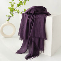 Strict Selection Summer Cotton And Linen Scarf Solid Color Simple Sun Protection