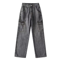 Women's Large-pocket Jeans Straight