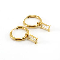 Hanging Zirconium Colored Stone Earrings