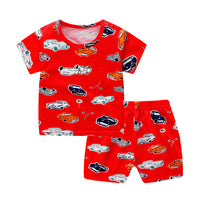 New Children's Short Sleeved Suit Baby  Cotton Short Sleeved