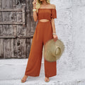 Casual Off-shoulder Cropped Jumpsuit For Women