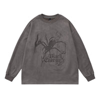 Spider Print Long Sleeve Men's Spring And Autumn Round Neck
