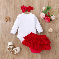 Infant Baby Girl Infant Letter Long-sleeve Suit