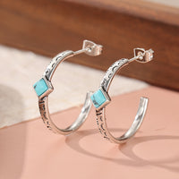 Retro-patterned Silver Earrings