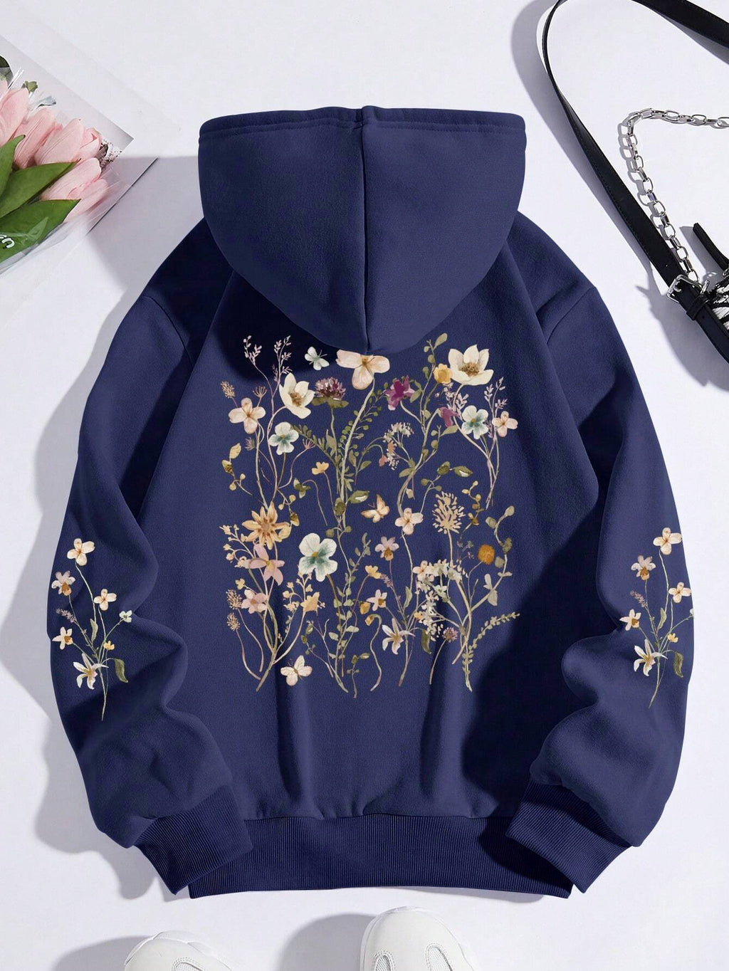 Women's Colorful Flower Print Sweatshirt Sweater