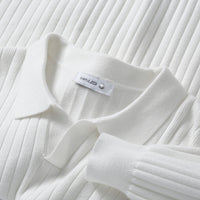 Men's Vertical V-neck Young Lapel Casual Sweater