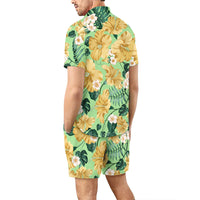 European Size Men's Casual Loose Shirt Suit Hawaii Seaside 3d Digital Printing Beach Short Sleeve Shorts