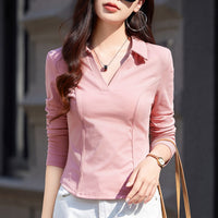 Womens Stylish Slimming Cotton Long-Sleeve T-Shirt